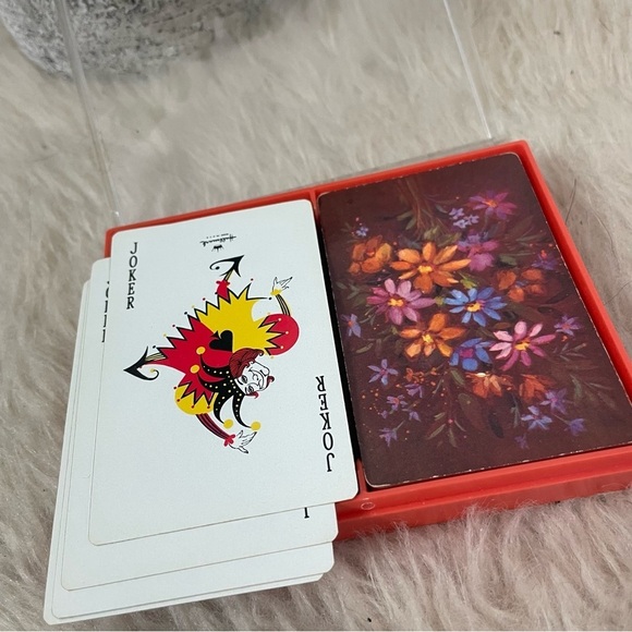 Vintage Hallmark Floral Boho Playing Cards Pack of 2 in BOX - Picture 3 of 4